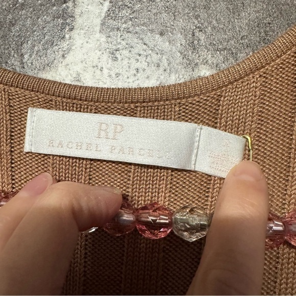 NWT Rachel Parcell WIDE RIB SWEATER DRESS camel brown bell sleeve slit ribbed - Picture 5 of 12